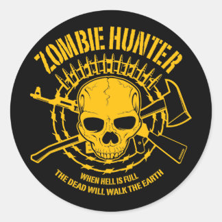 Rond Sticker Hunter Zombie