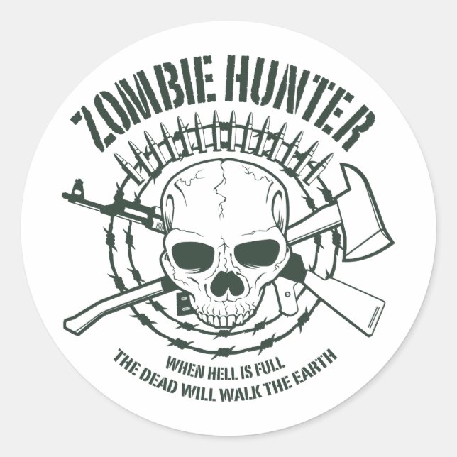 Rond Sticker Hunter Zombie (Devant)