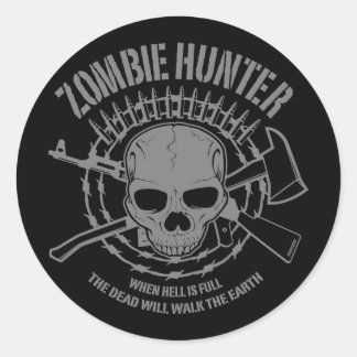 Rond Sticker Hunter Zombie