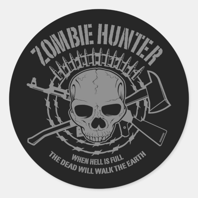 Rond Sticker Hunter Zombie (Devant)