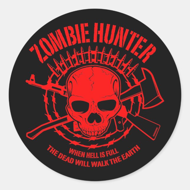 Rond Sticker Hunter Zombie (Devant)