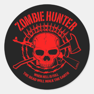 Rond Sticker Hunter Zombie