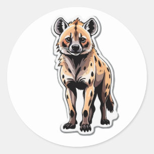 Rond Sticker Hyena tacheté - Libérez la faune