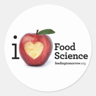 Rond Sticker "I Heart Food Science"