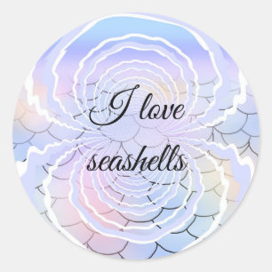 Rond Sticker I Love Seashells