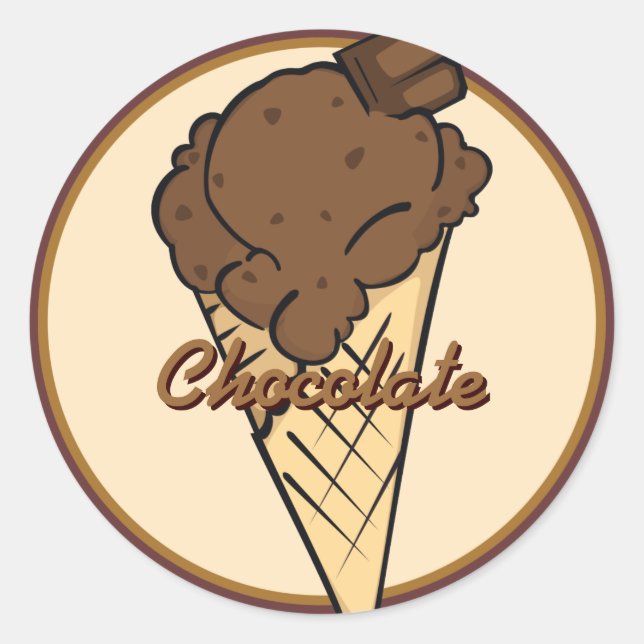 Rond Sticker Icecream au chocolat (Devant)