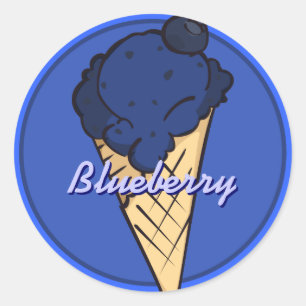 Rond Sticker Icecream Blueberry