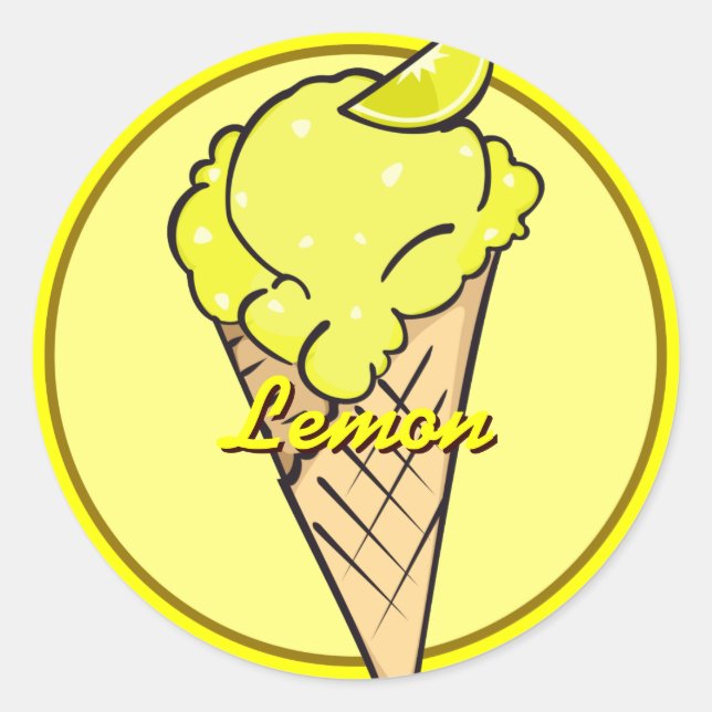 Rond Sticker Icecream citron (Devant)