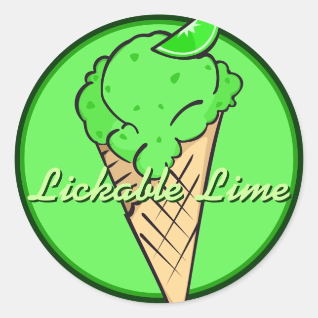 Rond Sticker Icecream Lime (Devant)