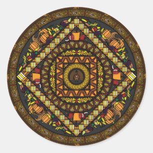 Rond Sticker Icons Thanksgiving