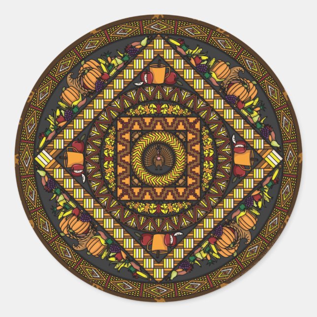 Rond Sticker Icons Thanksgiving (Devant)