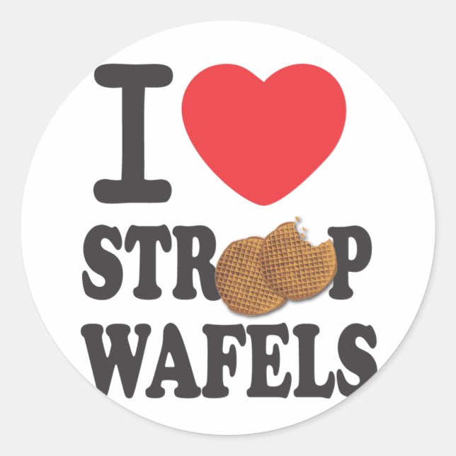 Rond Sticker iLoveStroopwafels.com (Devant)
