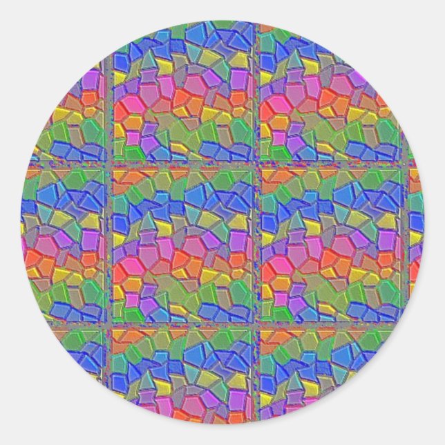 Rond Sticker Imaginaire mosaïque (Devant)