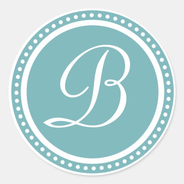 Rond Sticker initial Aqua Blue Dot Monogram (Devant)