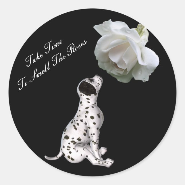 Rond Sticker Inspirational Rose Puppy Rose (Devant)