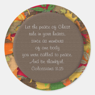 Rond Sticker Inspirationnel Bible Verse-Thankfulness