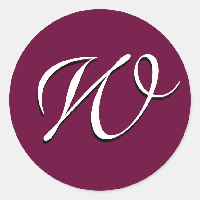 Rond Sticker Invitation Monogram Personnalisable_wine_W (Devant)
