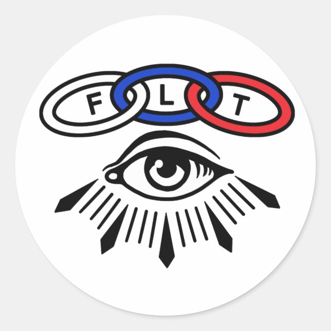 Rond Sticker IOOF à trois liens et yeux (Devant)