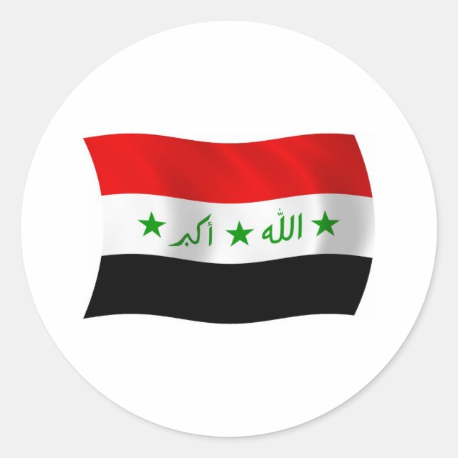Rond Sticker Iraq Flag (Devant)