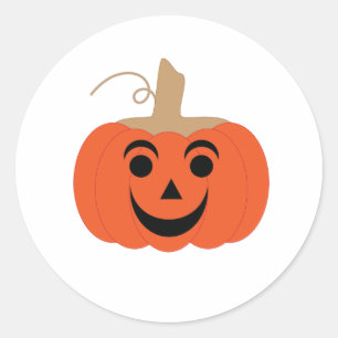 Rond Sticker Jack-o-lanterne à visage convivial