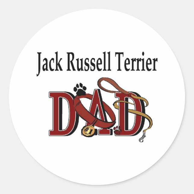 Rond Sticker Jack Russell Terrier Papa (Devant)