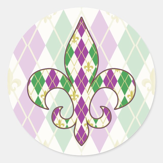 Rond Sticker Jacquard Mardi Gras (Devant)