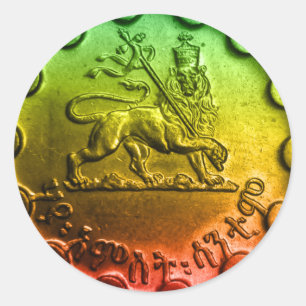 Rond Sticker Jah Rastafari Lion de Juda