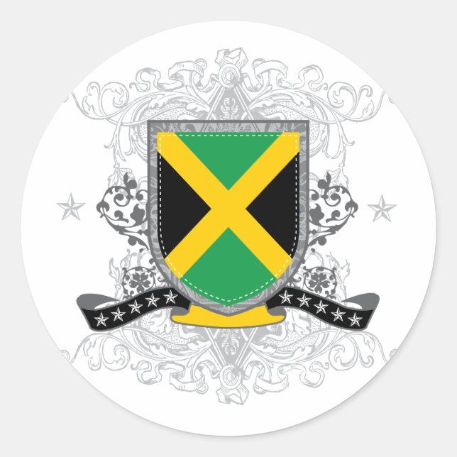 Rond Sticker jamaïcain Shield 2 (Devant)