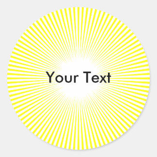 Rond Sticker jaune Personnaliser circulaire Sun Rays