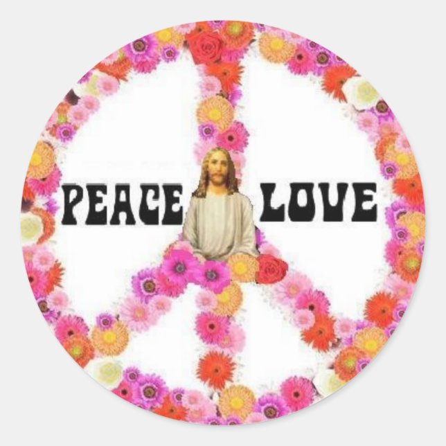 Rond Sticker Jesus Peace And Love 2009 (Devant)
