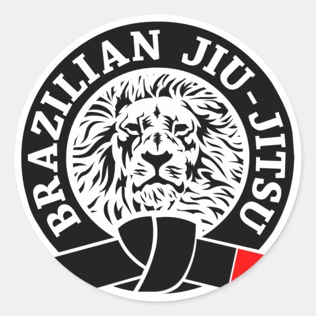 Rond Sticker Jiu-Jitsu Brésilien (Round) (Devant)