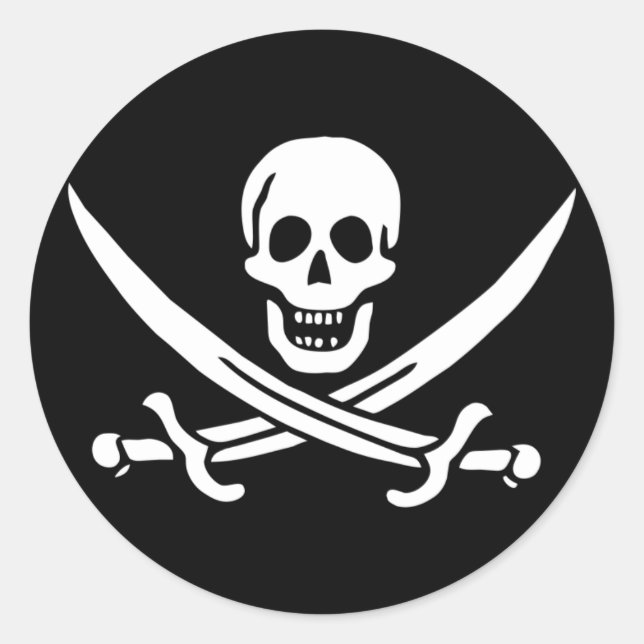 Rond Sticker jolly roger Pirate Flag (Devant)
