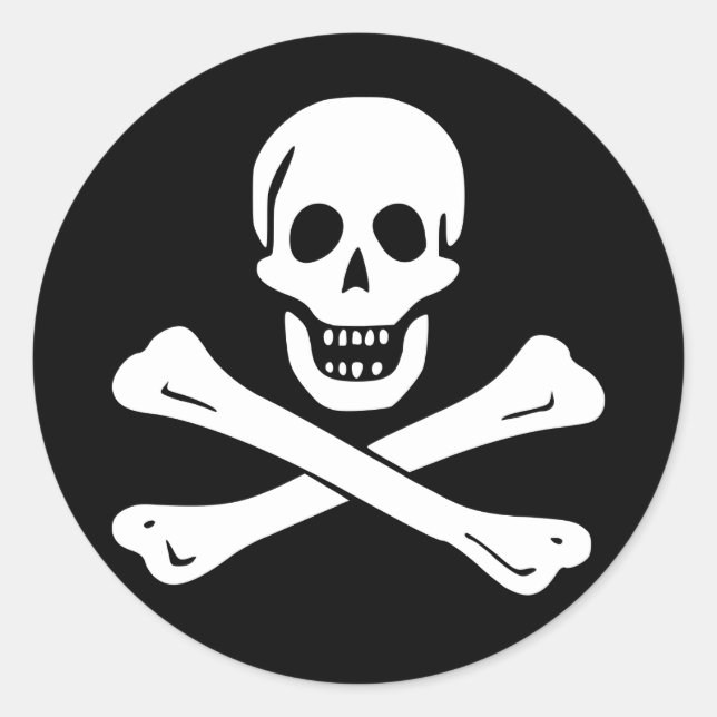 Rond Sticker jolly roger Pirate Flag (Devant)