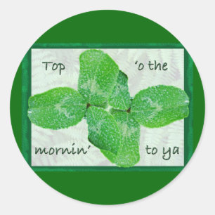 Rond Sticker Jour de la St Patrick de trèfle