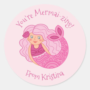 Rond Sticker Jour de Valentines pour enfants mignons de