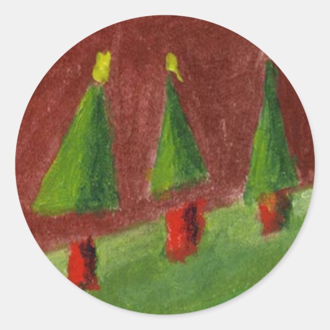 Rond Sticker Joyeuses Fêtes paysager (Devant)