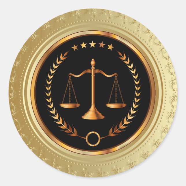 Rond Sticker juridique / procureur / Scales de justice  (Devant)