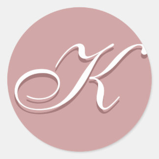Rond Sticker K Monogramme Rose
