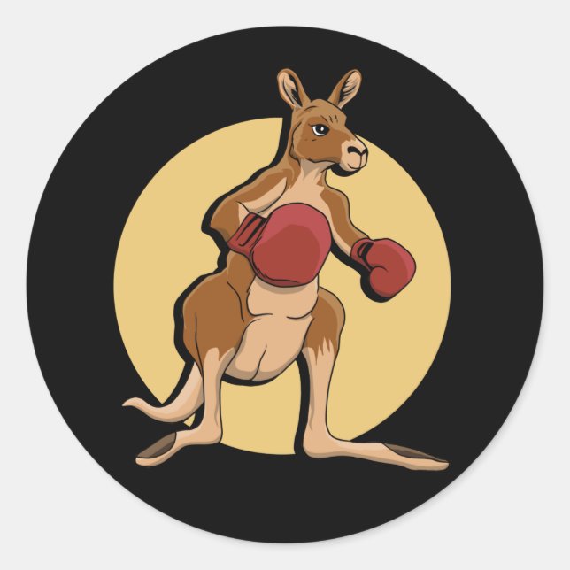 Rond Sticker Kangaroo Classic Round Boxe (Devant)
