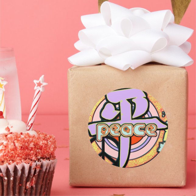 Rond Sticker Kanji pour la paix (Fête)