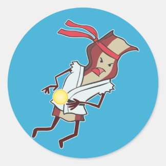 Rond Sticker Karate Bacon
