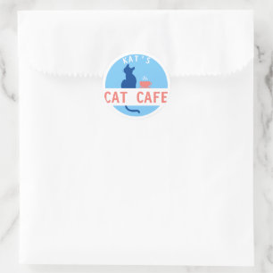 Rond Sticker Kat's Cat Cafe