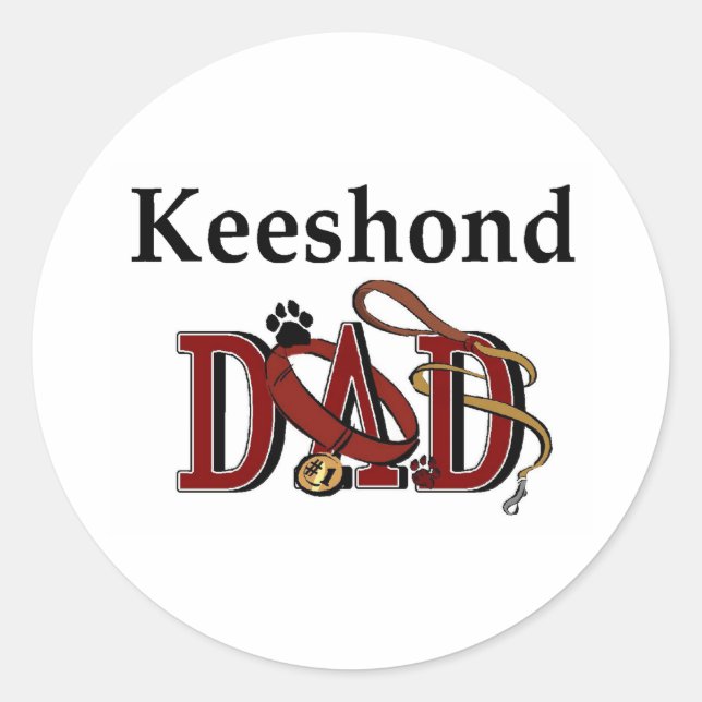 Rond Sticker Keeshond Dad (Devant)