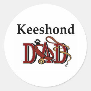 Rond Sticker Keeshond Dad