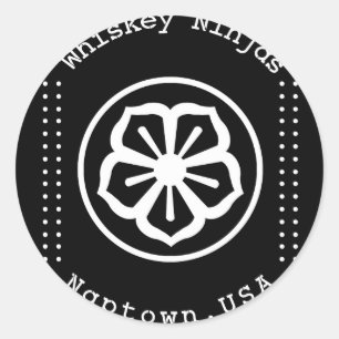 Rond Sticker Kid Karate Whiskey Ninjas