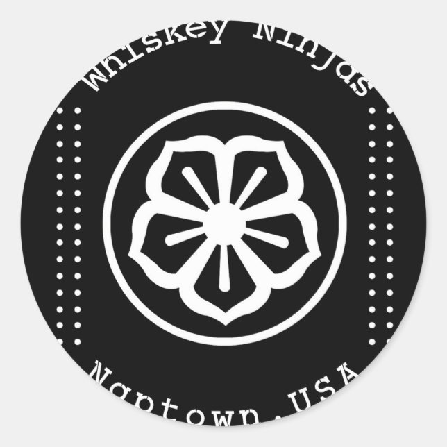 Rond Sticker Kid Karate Whiskey Ninjas (Devant)