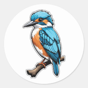 Rond Sticker Kingfisher - Un éclat de couleurs
