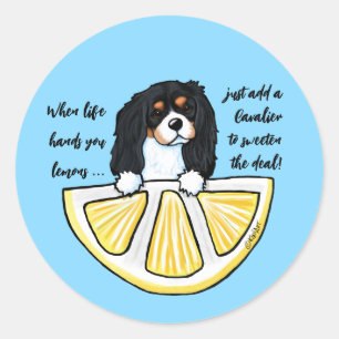 Rond Sticker KiniArt Cavalier Life Lemons Classic Round