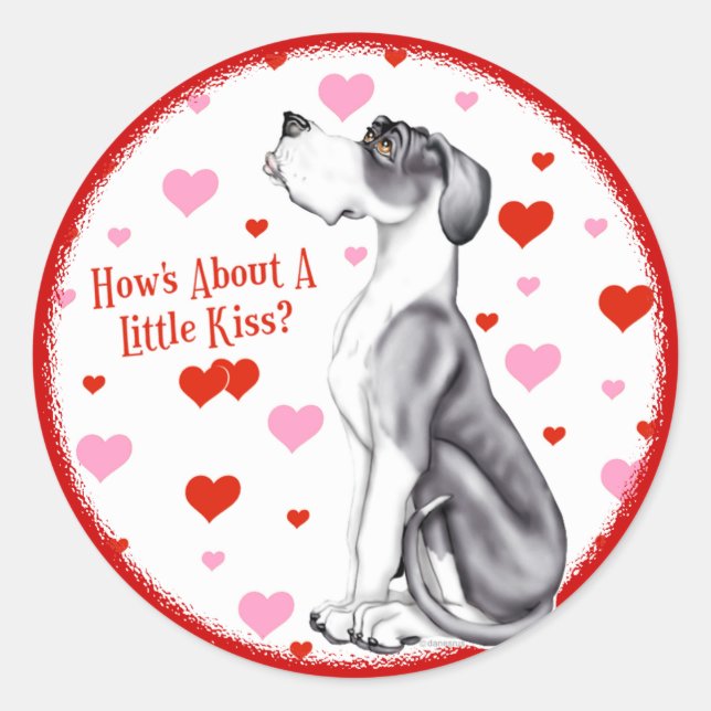 Rond Sticker Kiss de Great Dane Mantle UC (Devant)