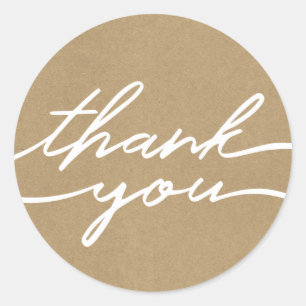 Rond Sticker Kraft pour la texture papier "Merci"
